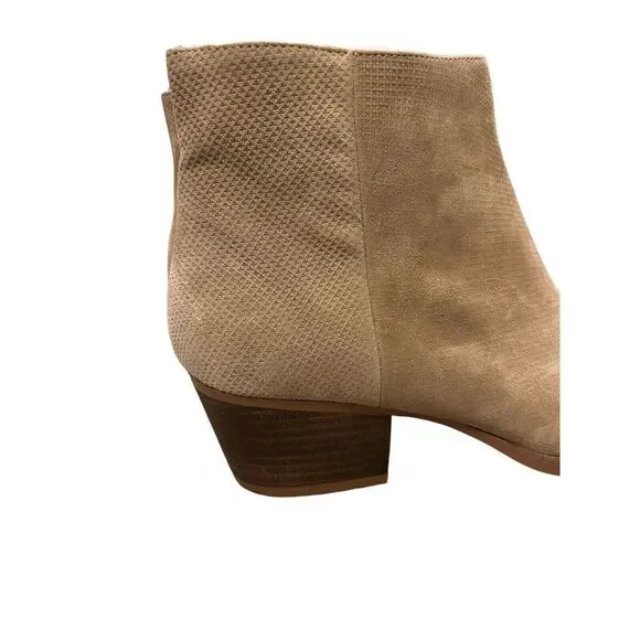 Michael Shannon Lesley Tan Beige Leather Bootie Heels Size 11 Women’s New - Picture 7 of 13